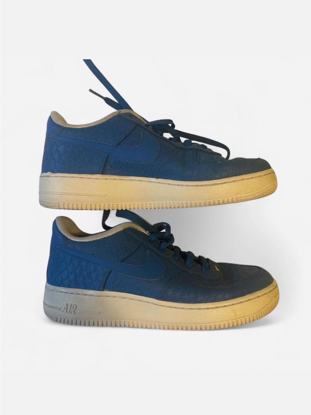 Nike Air Force 1 Low Trainers, Snakeskin Blue